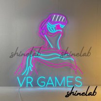 Shinelab VR Games Neon Sign LED Light for Gaming Room, Arcade, or Geek Home Decor 14130