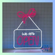 Shinelab We Are Open Neon Sign, Open Welcome Logo Wall Art, Open Store Shop Wall Decor 0450