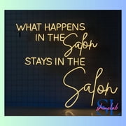Shinelab What Happens In The Salon Stays In The Salon Neon Sign, Quote Wall Art, Home Wall Decor 01512