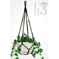 thumbnail image 1 of Shineloha 43 inches Hanging Planter Large for 12 inch Pot (Extra Long & Extra Large) | Macrame Plant Hanger, Plant Hanger Indoor | NO Plant/Pot Included (Black), 1 of 8