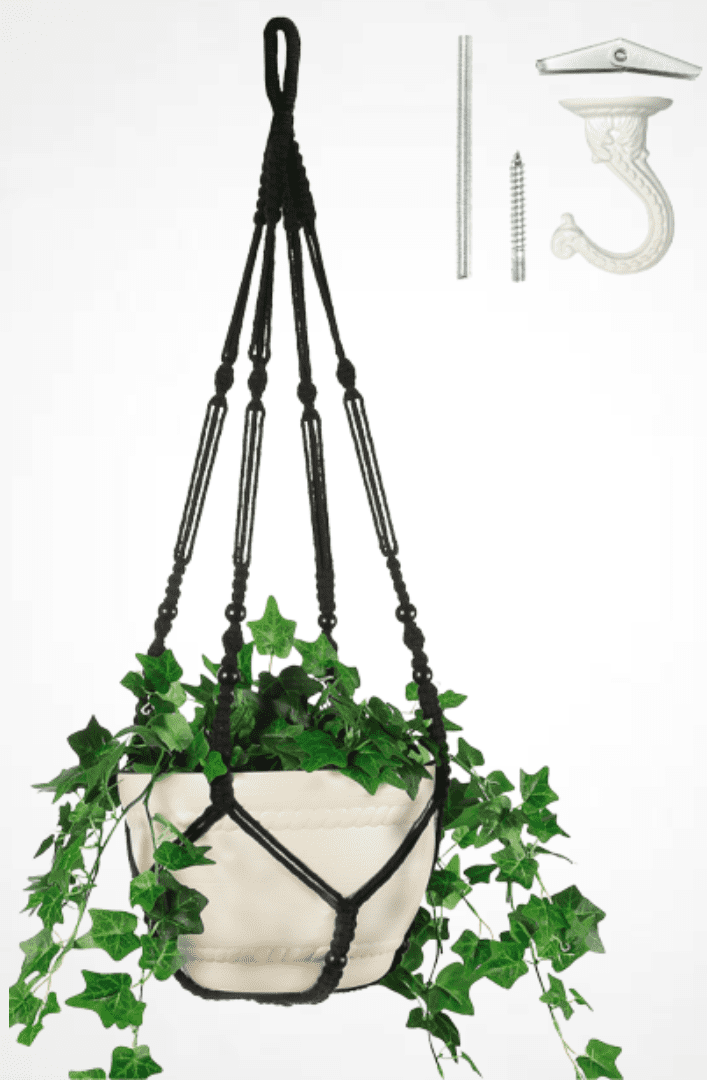 Shineloha 43 inches Hanging Planter Large for 12 inch Pot Extra Long Extra Large Cotton Macrame Plant Hanger Hanging Plant NO Plant Pot