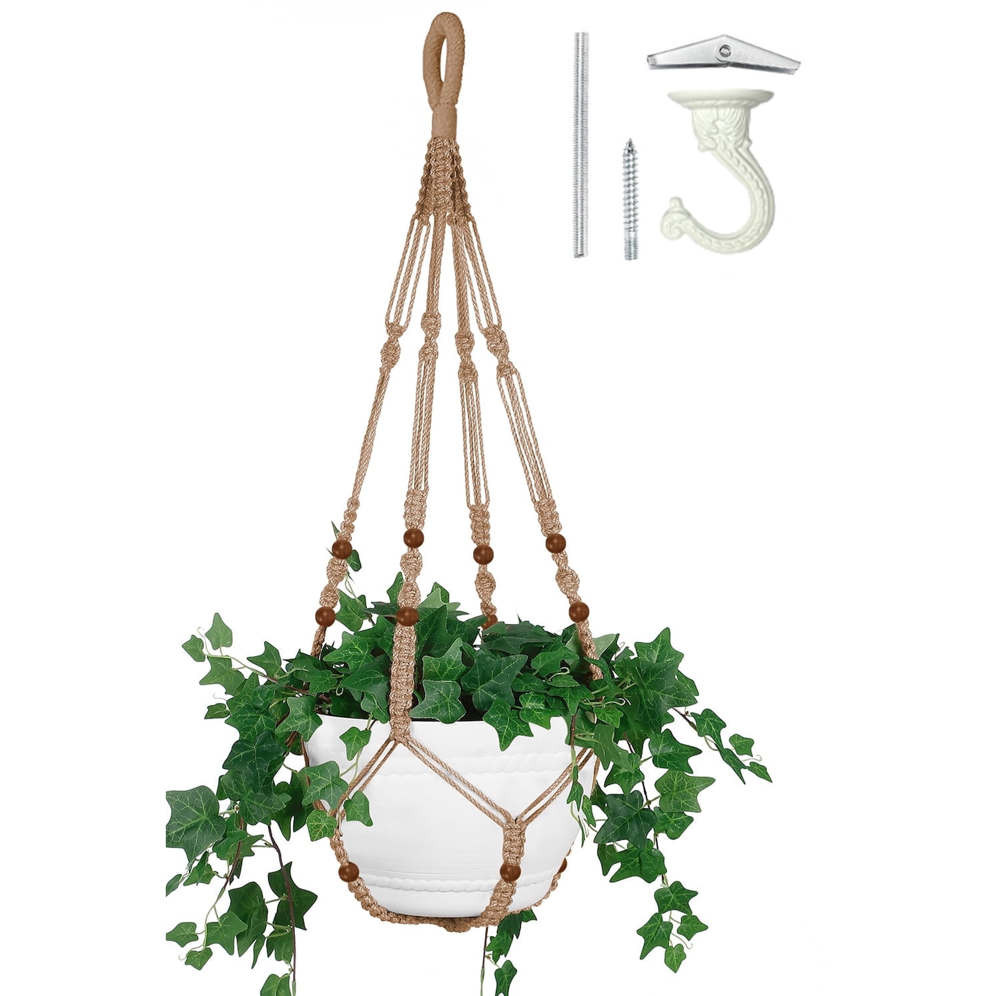 Shineloha Hanging Planter for 12 inch Pot (Extra Long 43inch + Large) | Macrame Plant Hanger, Hanging Plant , Jute