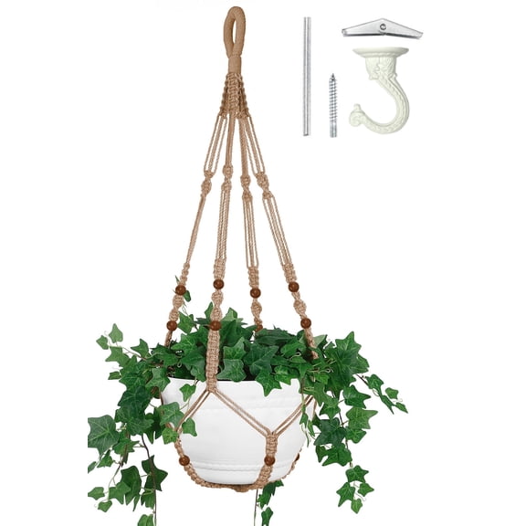 Shineloha Hanging Planter for 12 inch Pot (Extra Long 43inch + Large) | Macrame Plant Hanger, Hanging Plant , Jute