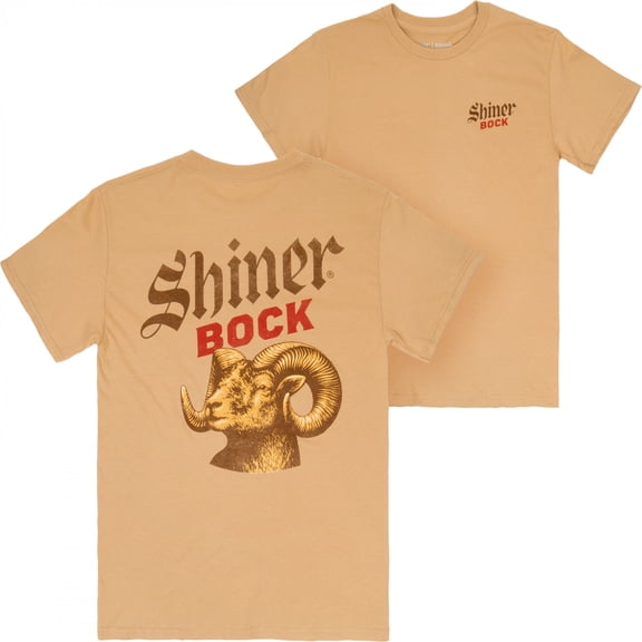 Shiner Beers 896542-small Bock Bottle Label Orange Colorway Front & Back Print T-Shirt - Small