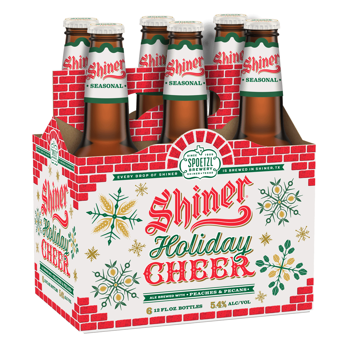 Shiner Holiday Cheer Winter Seasonal Beer, Shiner Craft Beer, 6 Pack