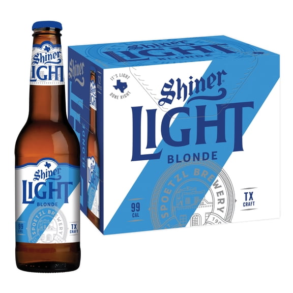 Shiner Light Blonde Lager Craft Beer, 12 pack, 12 fl oz Bottle, 4.2% ABV