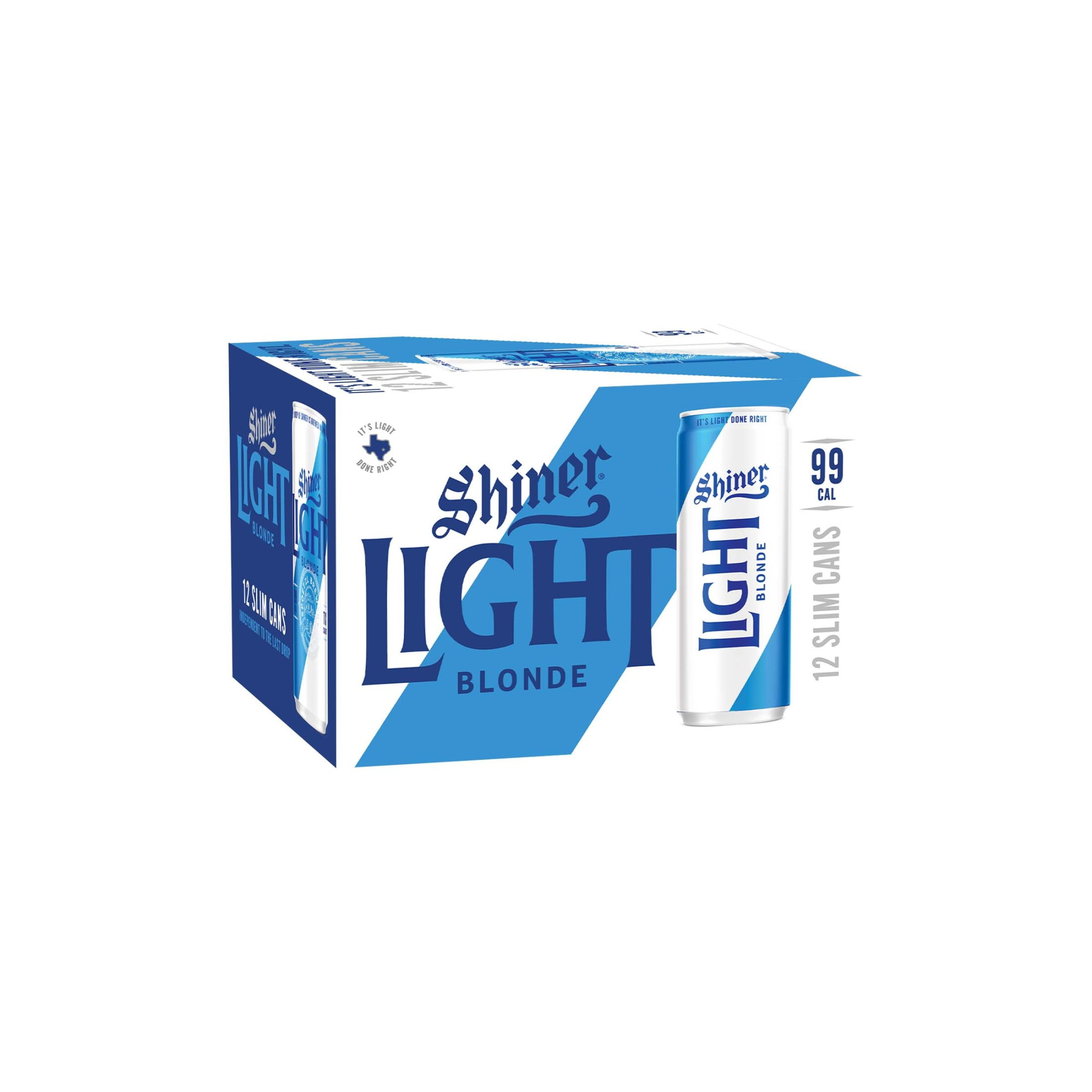 【2plan】Shiner Slim Polar T Shiner Light Blonde Lager Craft Beer, 12 Pack, 12 fl oz Slim