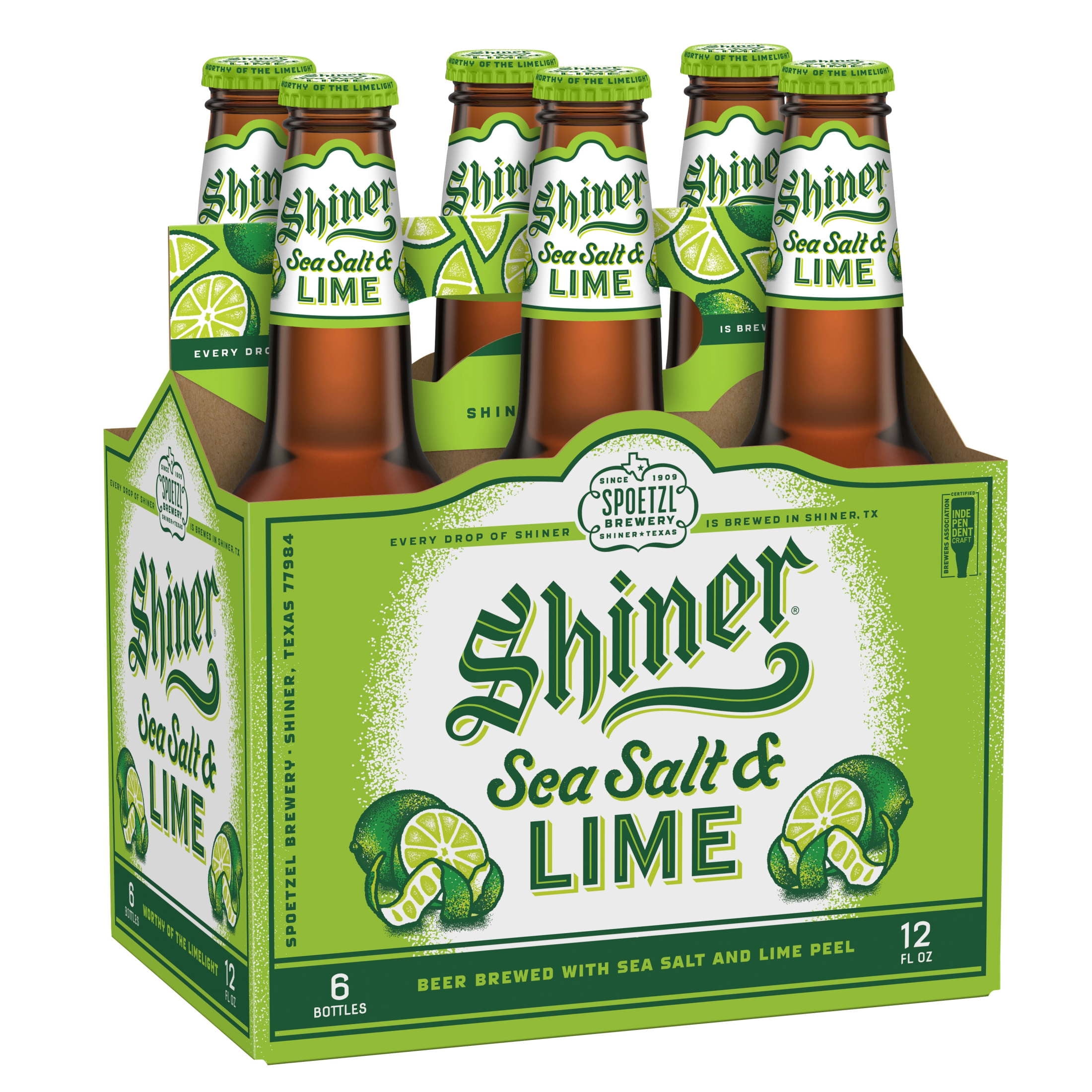 Shiner Sea Salt & Lime Lager Craft Beer, 6 Pack, 12 fl oz Bottle, 4 ABV