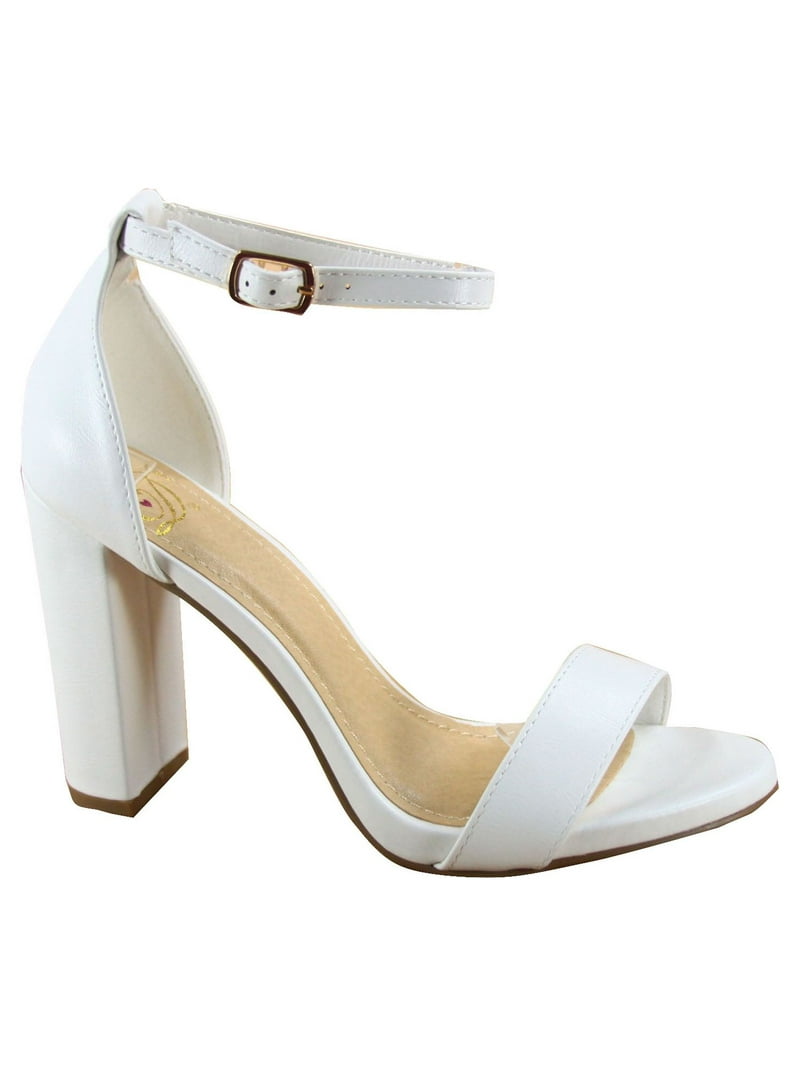 Shiner Women's Fashion Open Toe Ankle Strap Buckle Chunky High