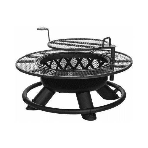 Shinerich Industrial Outdoor Metal Ranch Fire Pit With Grill, Black, 47 -  Walmart.com