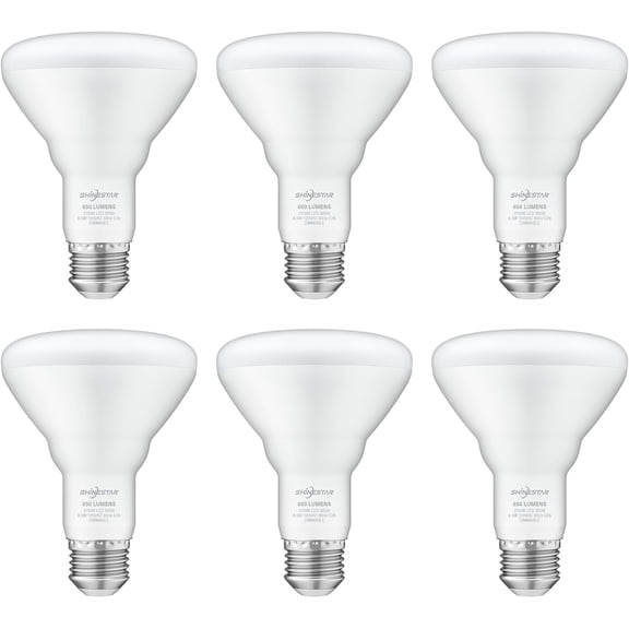 Shinestar Aluminum Dimmable Instant Light Recessed Light Bulbs, 6 Pack