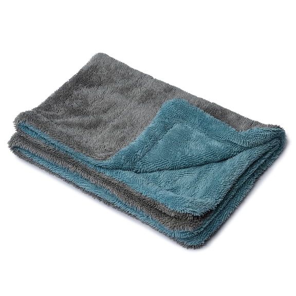 Shinexpro Microfiber Cloth 30 Gsm | Twisted Loop Super Absorbent Towel Edgeless Design With Plush Pile, Lint Free Cloth For Drying & Detailing For Car Pure Magic (Aqua Blue & Grey)