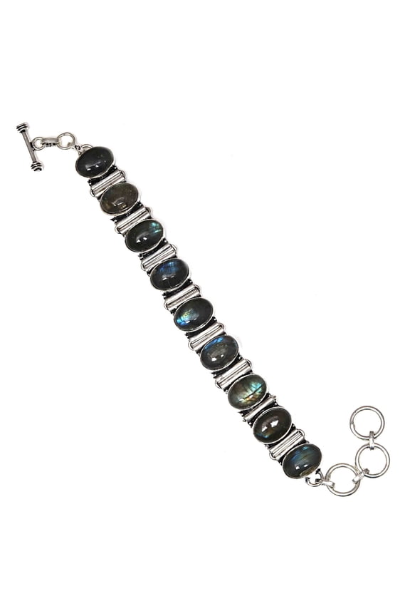 Shiney Labradorite Gemstone Handmade Unisex Jewelry Bracelets 7-8''
