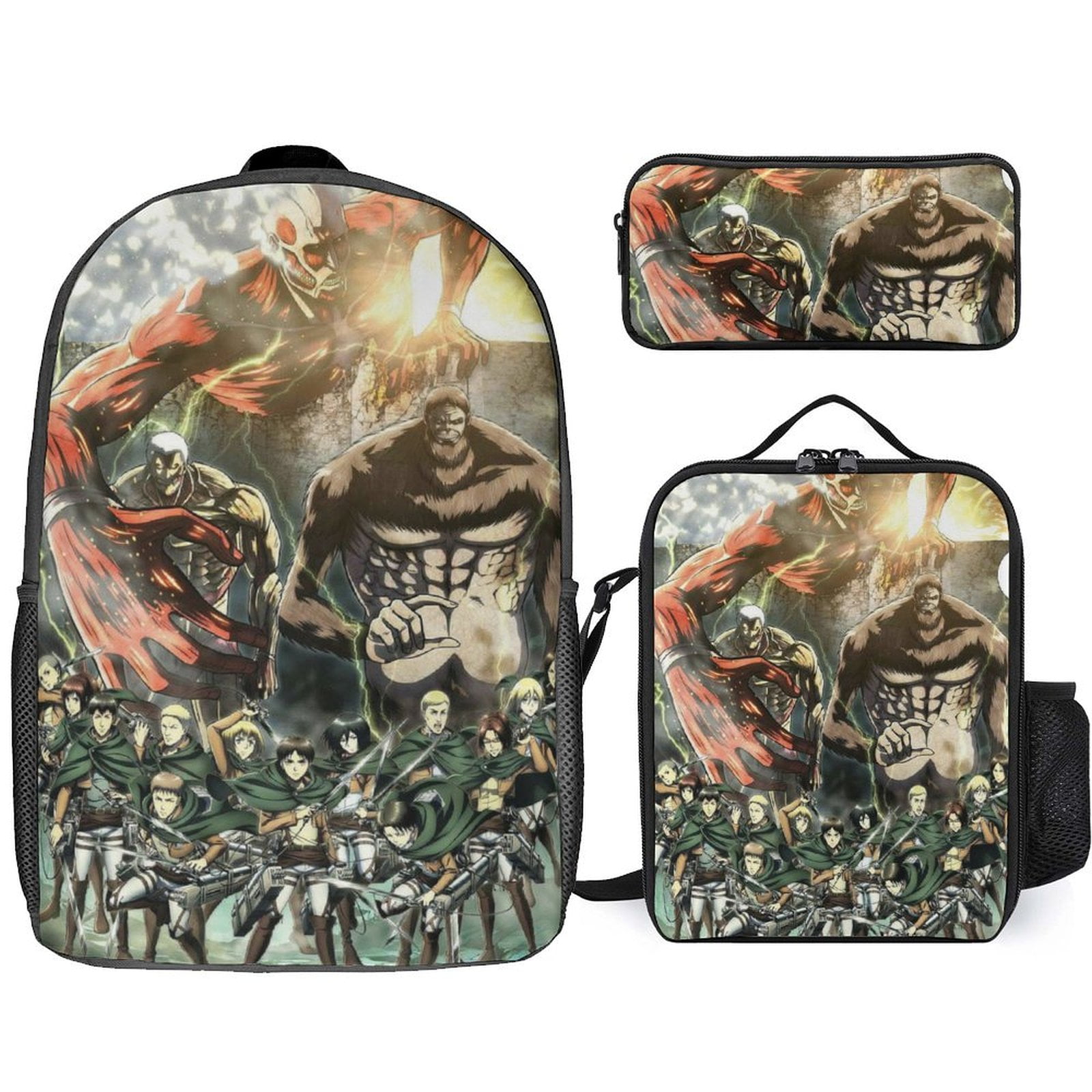 Shingeki No Kyojin Attack On Titan Schoolbag With Lunch Bag Pencil Case ...