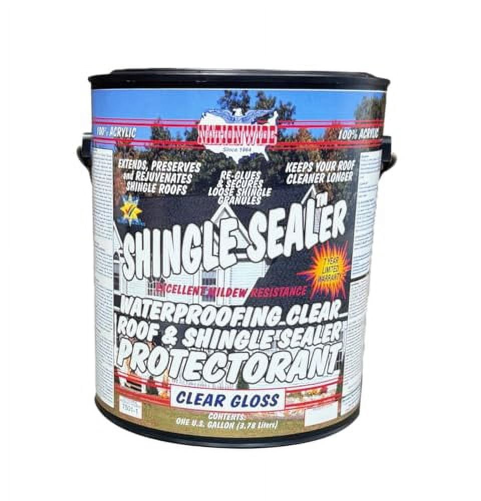 Shingle Sealer Waterproofing Acrylic Clear Roof Sealant & Shingle Protectorant, 1 Gallon, 7501-1
