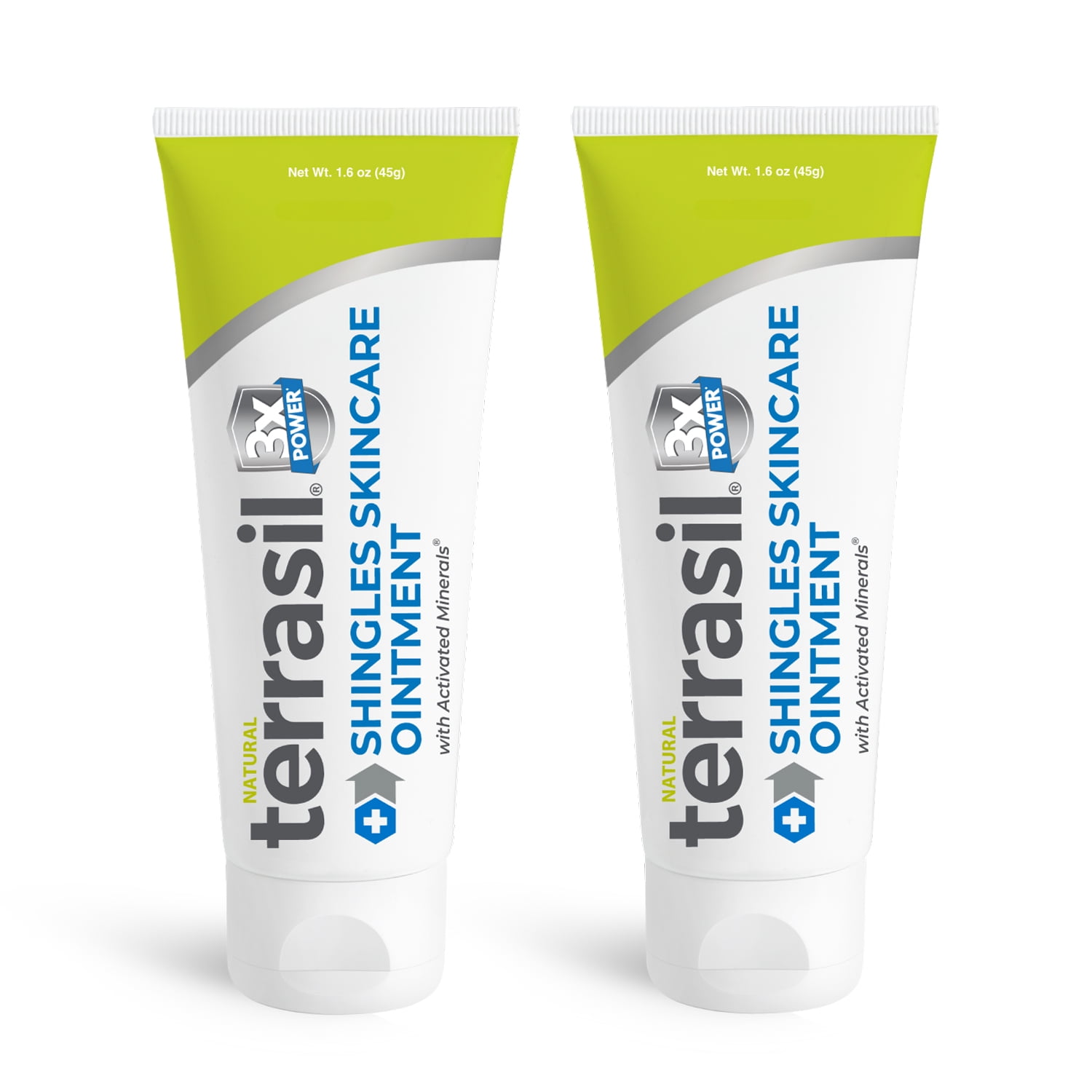 Shingles Treatment Cream 2 Pack - Triple Action Patented Natural Formula for Herpes Zoster Outbreaks Causing Painful Rash and Nerve Pain by Terrasil - 2x 45gm Tubes