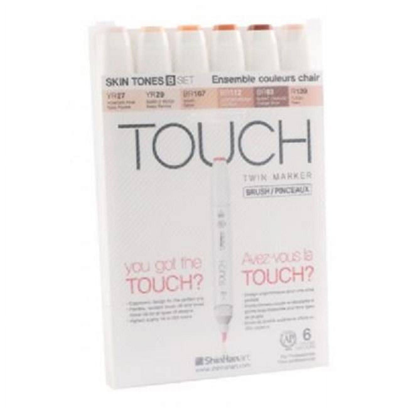 Shinhan Art TOUCH Twin Brush Marker 6pc Skin B