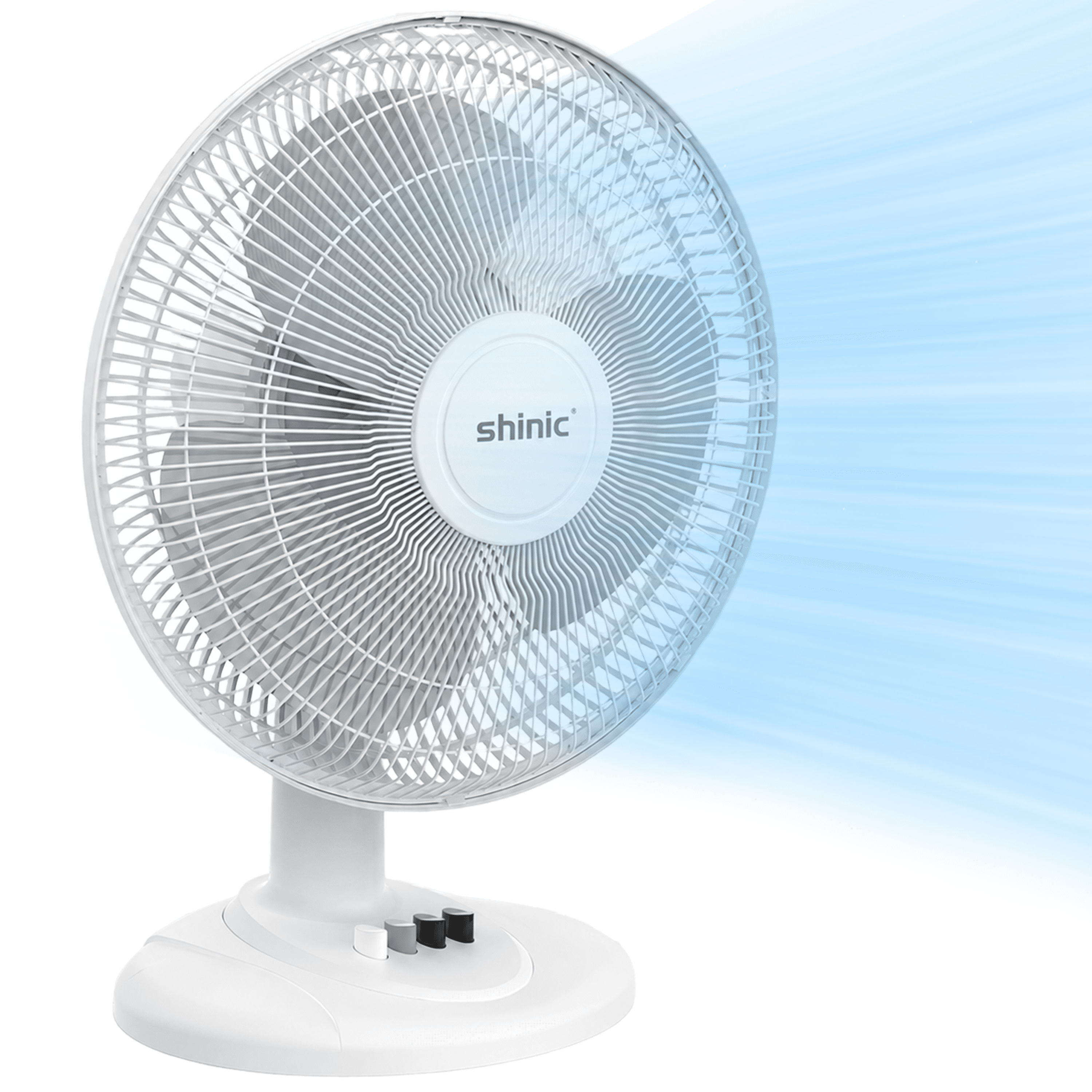 Shinic 12'' Oscillating Table Fan, 3-Speed Portable Table Fan with ...