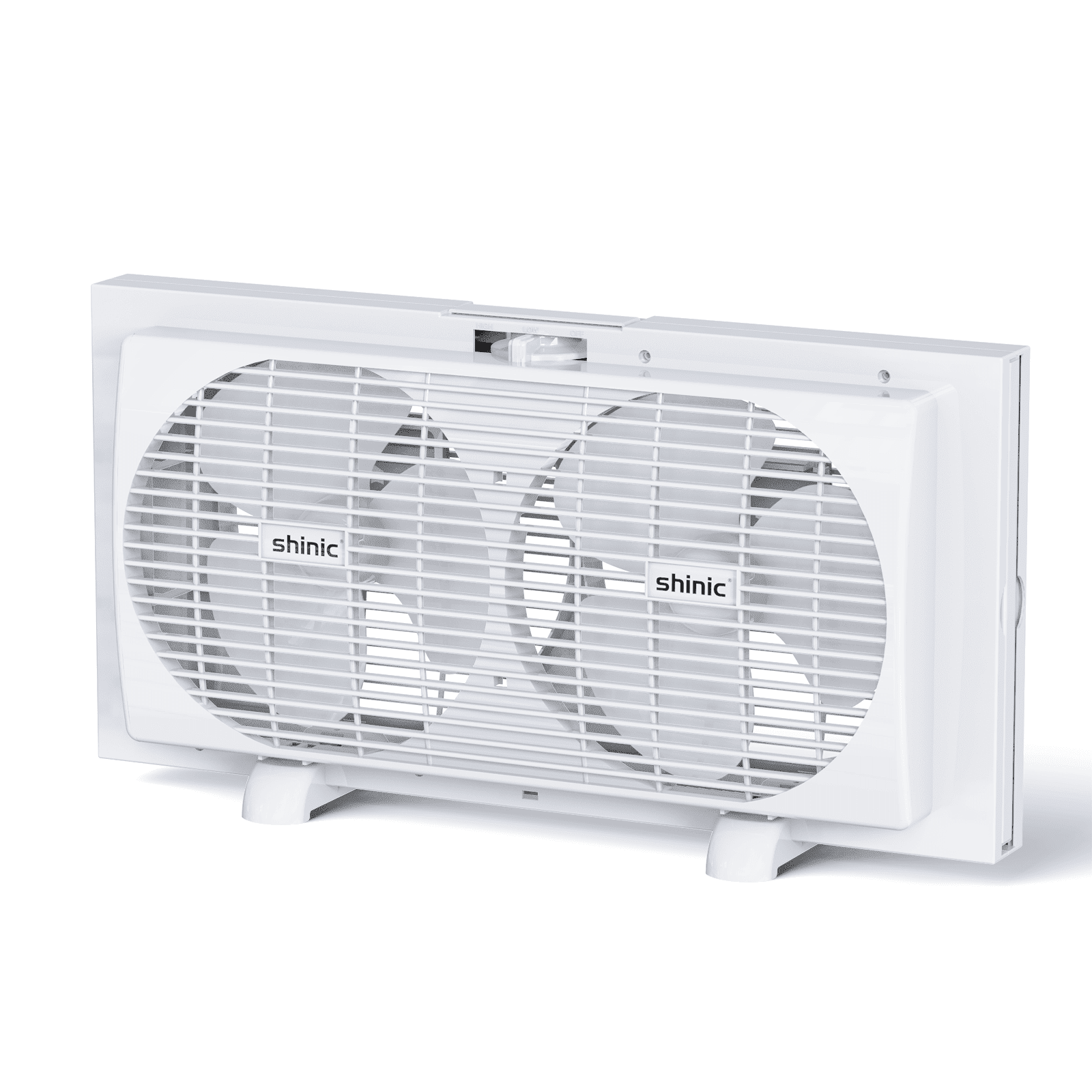 Shinic 9" Twin Window Fan, Manually Reversible Airflow, Expandable, Exhaust, Dual Fan - Ideal for Home, Kitchen, Bedroom & Office