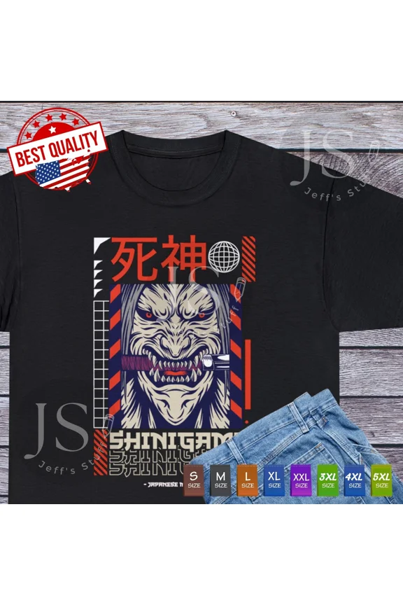 Shinigami Japanese T Shirt, Anime Manga Japanese Tee Clothing, Samurai Cosplay
