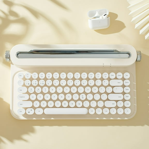 Shining ACTTO B305 Yellow Wireless BT Typewriter Retro Aesthetic Keyboard With Integrated Stand For Multi-Device