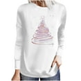 thumbnail image 1 of Shining Christmas Tree Graphic Sweatshirt for Women Long Sleeve Merry Christmas Pullover Top Trendy Holiday Tee with Festive Print Cozy Casual Fall and Winter Xmas Shirt, 1 of 5