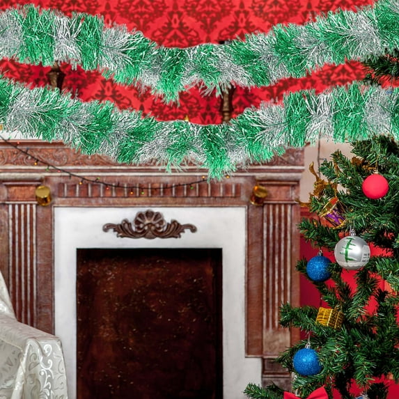 Shining Christmas Wreath Ornament, Wall Hanging Holiday Decor, Festive Party Decoration Accessory, for Home Office Classroom, 2 Meter Length