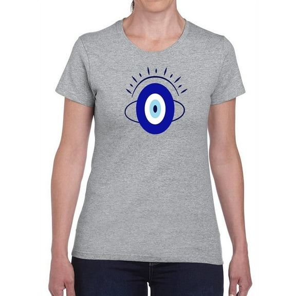 Shining Evil Eye Shaped T-Shirt Women -Image by Shutterstock, Female Small