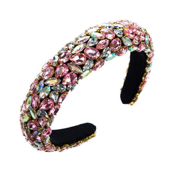 Shining Hairband Hoop for Women Luxurious Colorful Full Headbands Full-head Coverage Non-slip Snug Fit Headband Sponge Accessories Fashion Glitter Headband