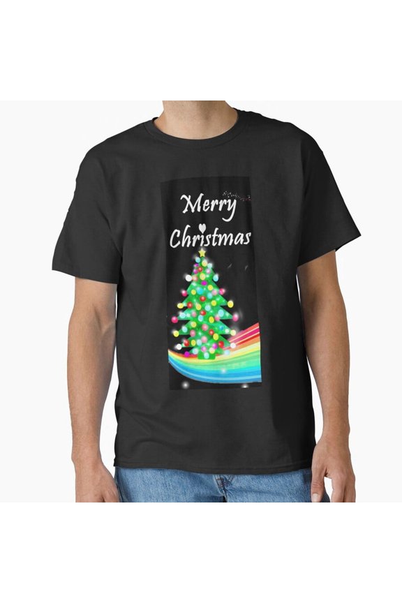 Shining Holiday Evergreen Merry Tree Bright Festive Glow Art Unisex T-Shirt, up to size 5XL