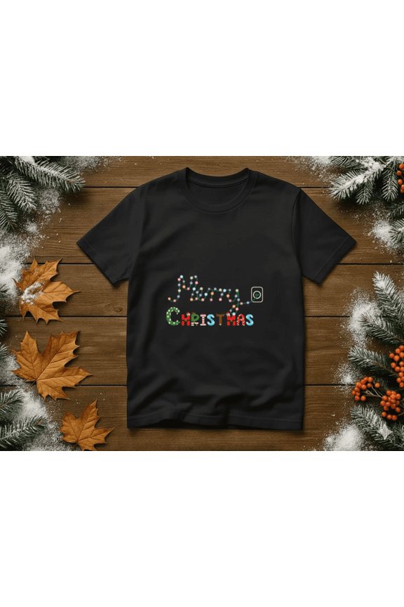 Shining Lights Festive Winter Bright Holiday Seasonal Graphic Unisex T-Shirt, up to size 5XL