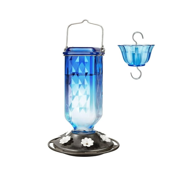 Shining Like A Gemstone Plastic Humming Bird Feeders for Outdoors, 24 Ounces, 6 Feeding Ports, Bird Nectar Feeder for Garden Decorations, Pet Supplies Outdoor Hanging Bird Feeder (1Pc)