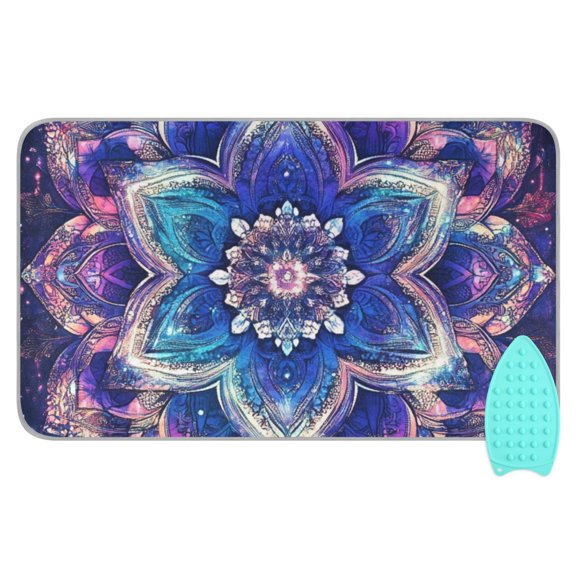 Shining Mandala Flowers Ironing Mat Blanket Portable Travel Ironing Pad Heat Resistant Pad 47.2" x 27.6