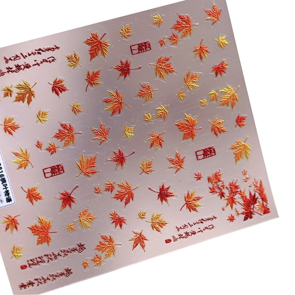 Shining Nails Art Stickers Maple Leaves Nails Decals Self-Adhesive Nails Sticker Nails Art Decorations Manicure Sticker
