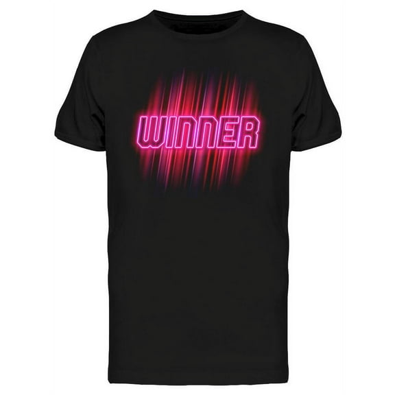 Shining Neon Sign Winner T-Shirt Men -Image by Shutterstock, Male x-Large
