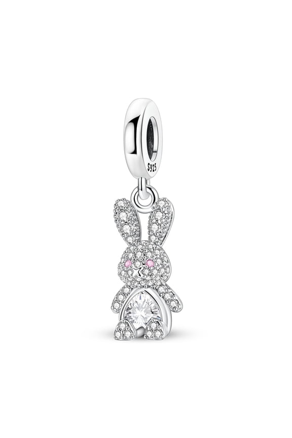 Shining Rabbit Fashion Silver-Plated Charm Beads for Jewelry Making