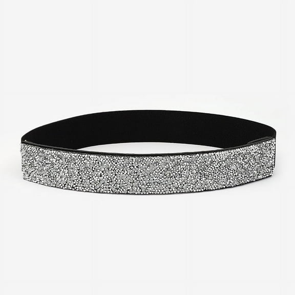 Shining RhineStone Sequin Corst Elastic Belt For Women Inlaid Imitation Diamond Elastic Belts Flash Colour Ladies Fashion Dress