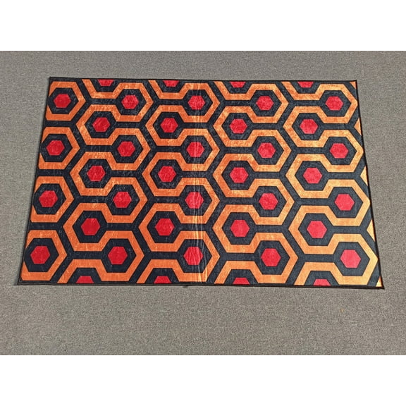 The Shining Rug, Red Rugs, Trendy Rug, Modern Rug, Cool Rug, Hallway Rug, Geometric Rug, Non-Slip Carpet, Front Door Rug, Gift Decor Rug, 1.7'x2.3' - 50x70 cm