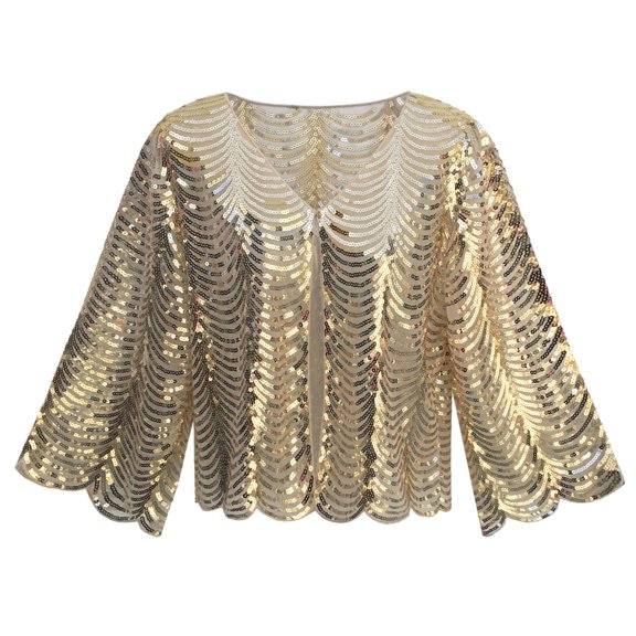 Shining Shawl Sequins Shoulder Wrap Mesh Cardigan For Daily Use Glitters Coat for Evening Party Stage Dressingup Props