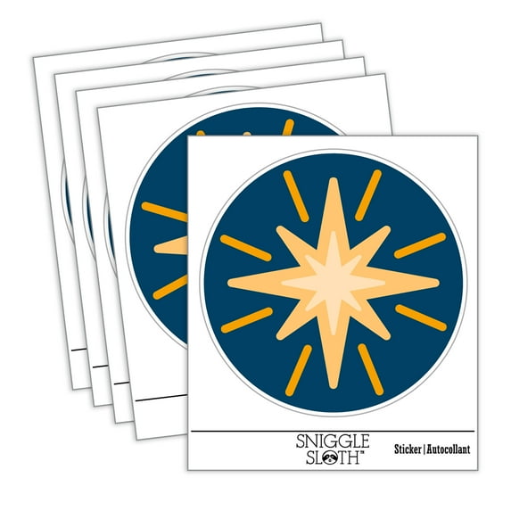 Shining Star Car Window Bumper Water Bottle Phone Tablet Laptop Waterproof Vinyl Decal Sticker Set 5-Pack - Gloss Finish - 3.0"