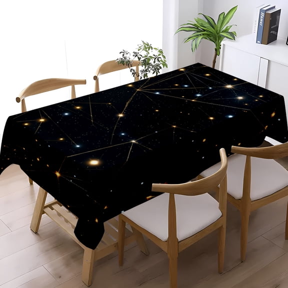 Shining Star Galaxy Constellation Print Tablecloth, Living Room Kitchen Dining Holiday Event Decor, Modern Aesthetic Space Table Cover, Thanksgiving Christmas Gift