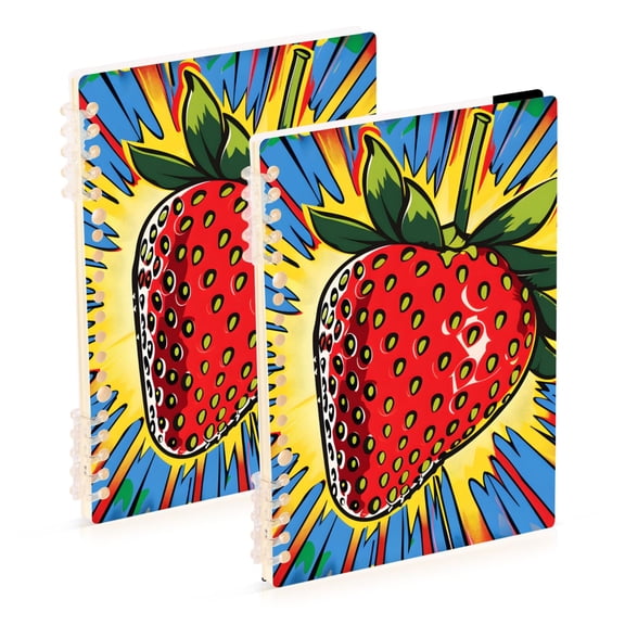 Shining Strawberry Cartoon Notebook Detachable Coil Notebook Diary Plan Book A5 Size 60 Pages 1 Pack