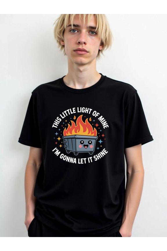 Shining Trash Can T-Shirt men t shirt black 2026 elegant Stylish summer outerwear summer and spring season Trendy Unisex Shirt Graphic Tee tshirts