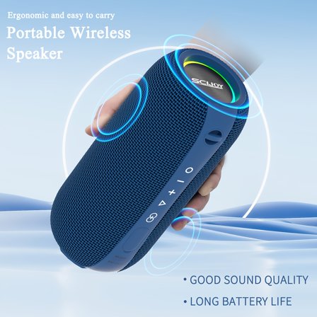 Shining Wireless Speaker, 40W Portable Outdoor Speaker Loud, 2 EQ, Deep Bass, 360° Stereo Sound, Party Shower Speaker, Connect With Mobile Phone/Tablet/TV, With Type-C Charging Cable And Aux Cable