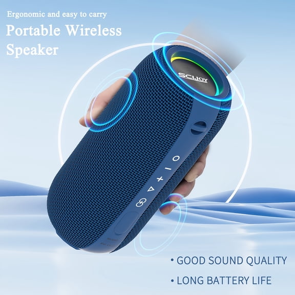 Shining Wireless Speaker, 40W Portable Outdoor Speaker Loud, 2 EQ, Deep Bass, 360° Stereo Sound, Party Shower Speaker, Connect With Mobile Phone/Tablet/TV, With Type-C Charging Cable And Aux Cable