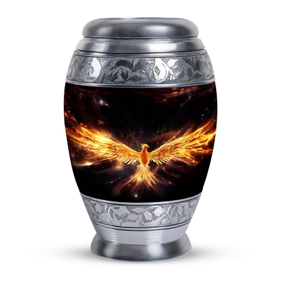 Shining Yellow Phoenix Spreading Wings Small Urns For Human Ashes - Cremation Urns For Male & Female - Keepsake Urns For Human Ashes - Mini Urns For Human (Size -3",1pcs)