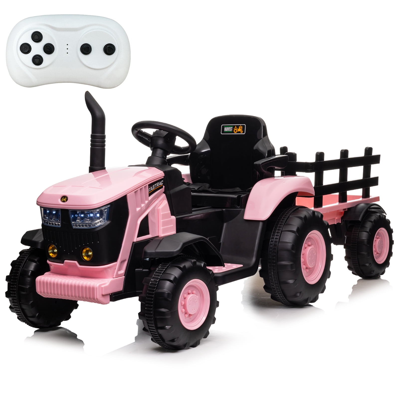 Shininglove 12V Kids Ride on Tractor with Trailer & Remote Control