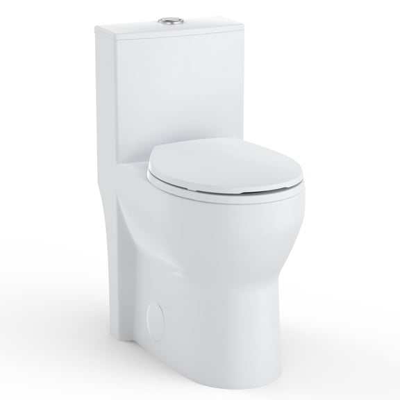 Shininglove White Ceramic+PP One-Piece 19", 0.8/1.28 GPF One-Piece Toilet