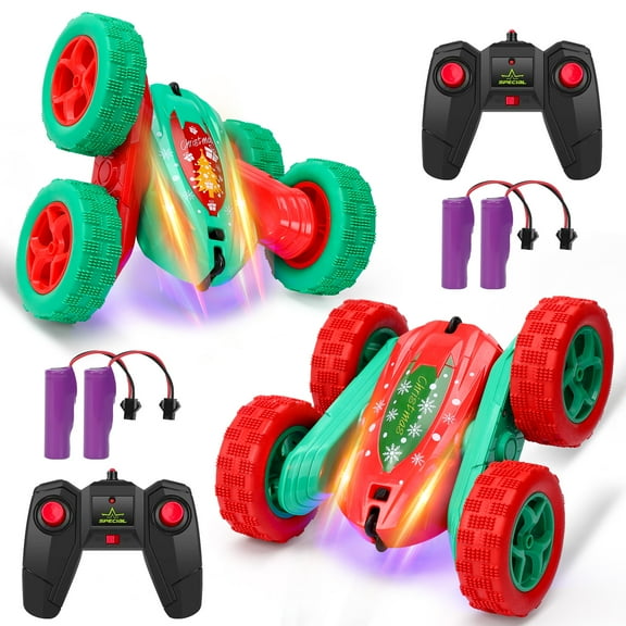 Shininglove 2 Pcs RC Stunt Car Toy High-Speed 2.4Ghz Remote Control Race Car