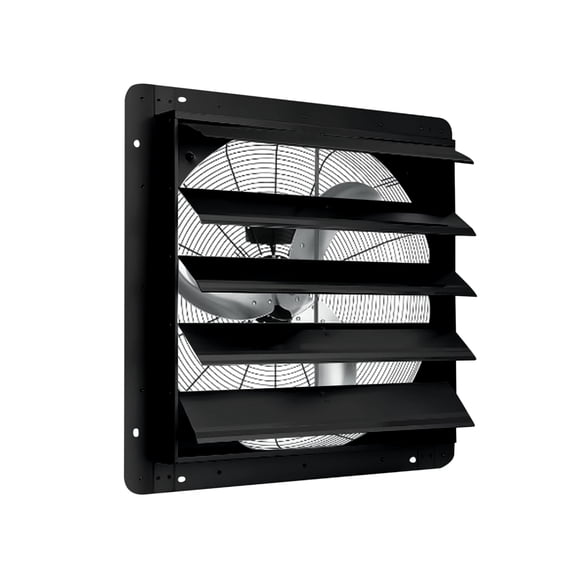 Shininglove 24" Industrial Shutter Exhaust Fan - 3500 CFM Aluminum Wall-Mounted Fan w/Auto Gravity Shutters | Low-Noise Attic/Warehouse Ventilation (120V)